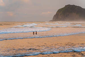 Golden Hour on Piha Beach